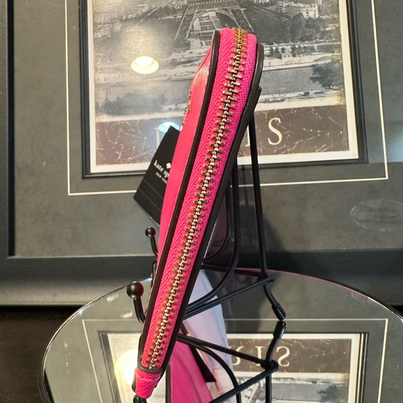 Kate Spade Lucy Medium L-Zip Wristlet Wild Pink - Picture 8 of 11
